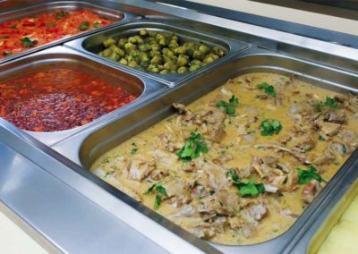 Блюда шведского стола обеденного зал «Скандинавия» санатория «Русь» в Ессентуках - фотография